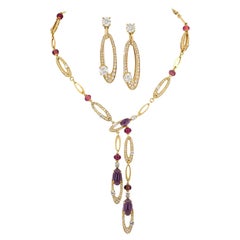 Bulgari - Collier de diamants Tourmaline Améthyste - Boucles d'oreilles - Elisa Set