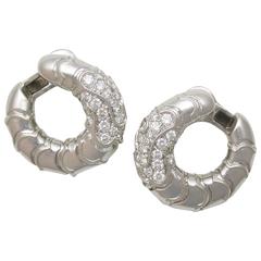 Marina B  Diamond Gold "Onda" Hoop Earrings