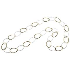 Jona High-Tech Black Ceramic Gold Long Curb-Link Necklace 2