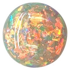 15.45 Carat Semi-Black Crystal Opal GIA, Double Cabochon Pendant Collector Gem