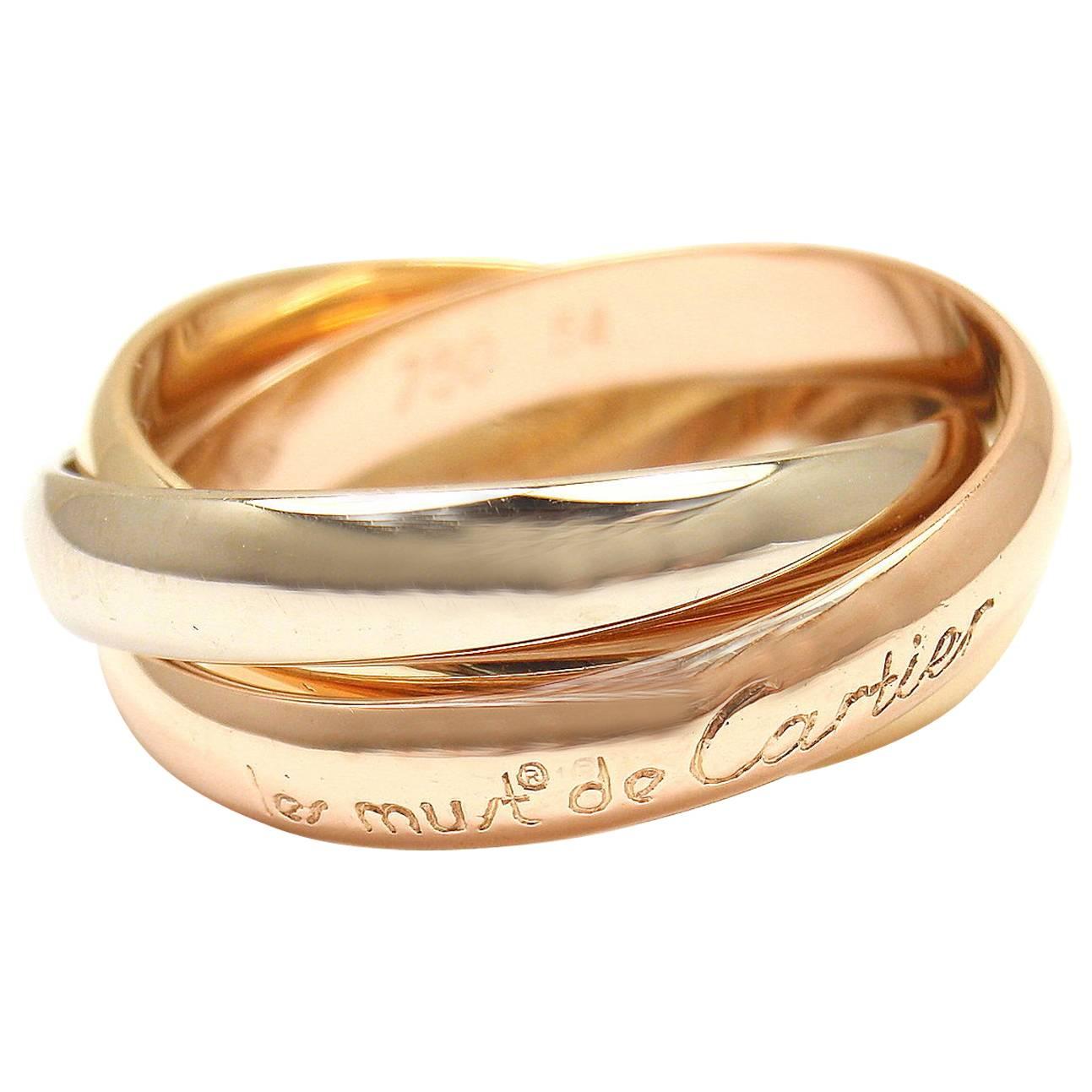 Cartier Les Must De Cartier Three Color Gold Trinity Band Ring