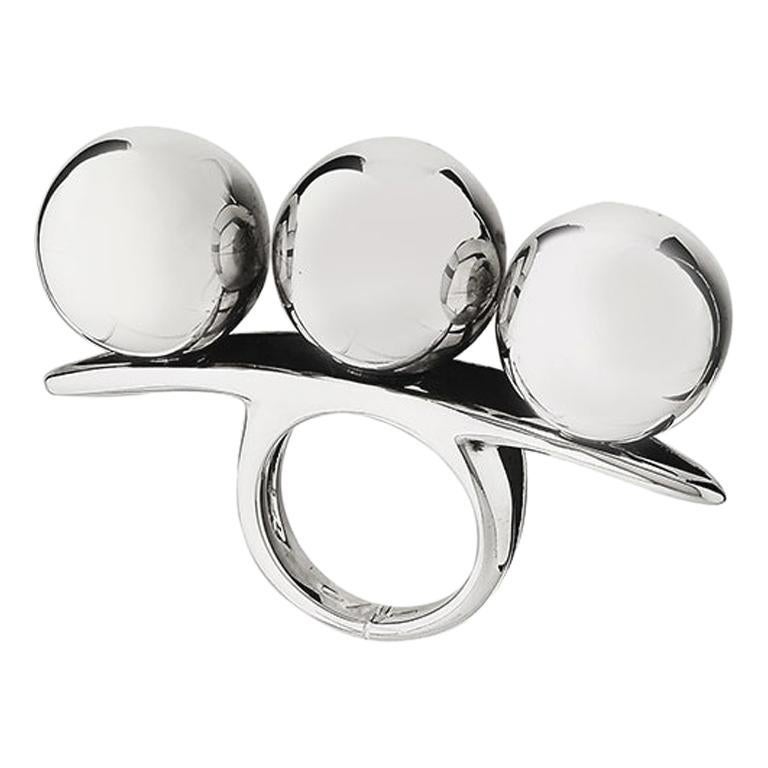Betony Vernon "Three Sphere Massage Ring" Ring Sterling Silver 925 For Sale