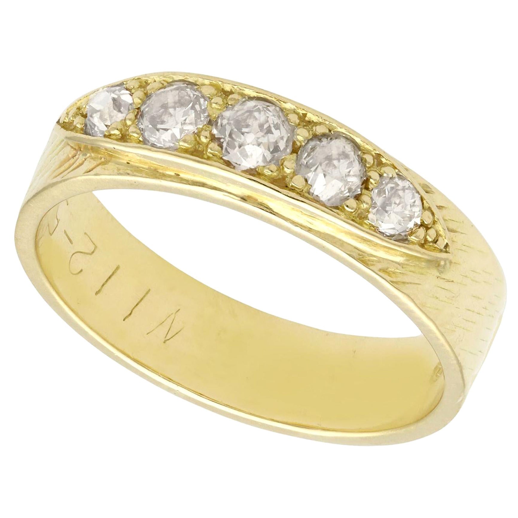 Antique and Vintage Diamond 18K Yellow Gold Cocktail Ring For Sale