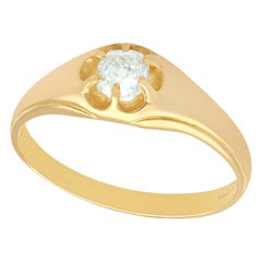Diamond Yellow Gold Gent's Solitaire Engagement Ring