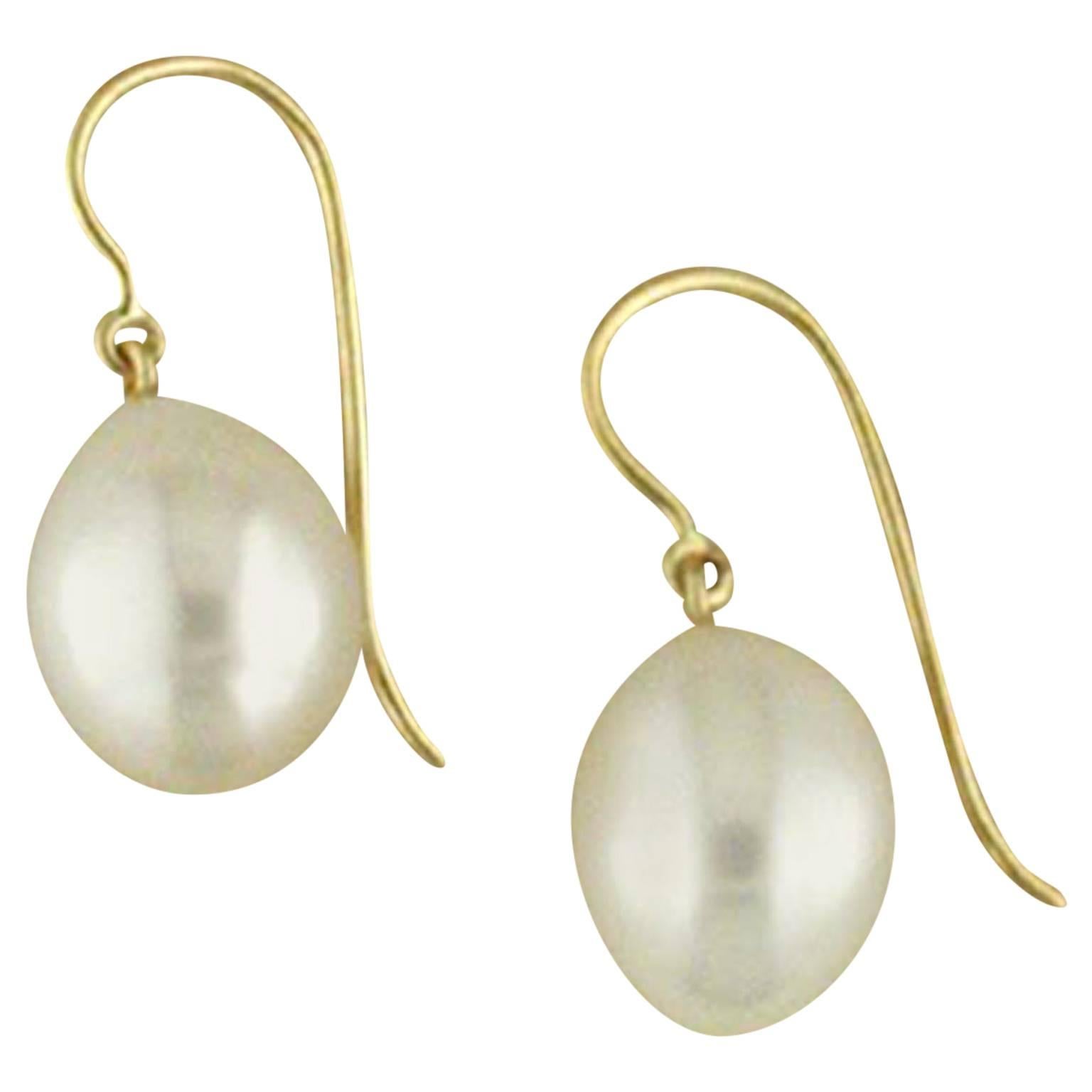 White Pearl Drop Earrings 