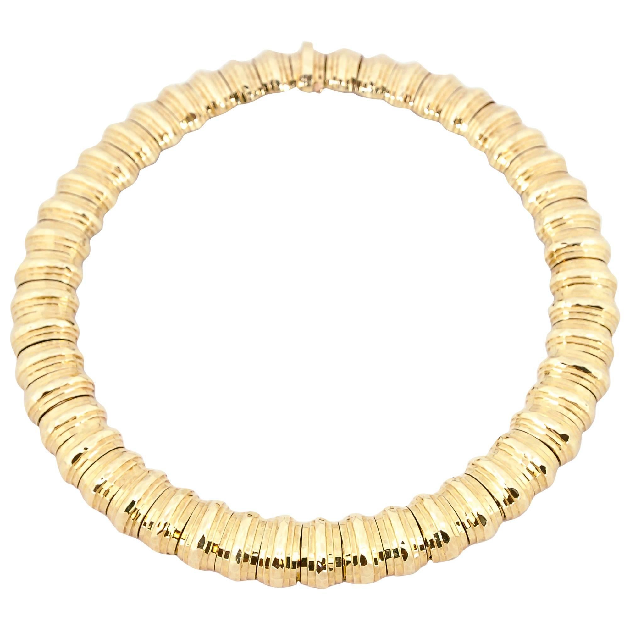 gold domed faceted collar