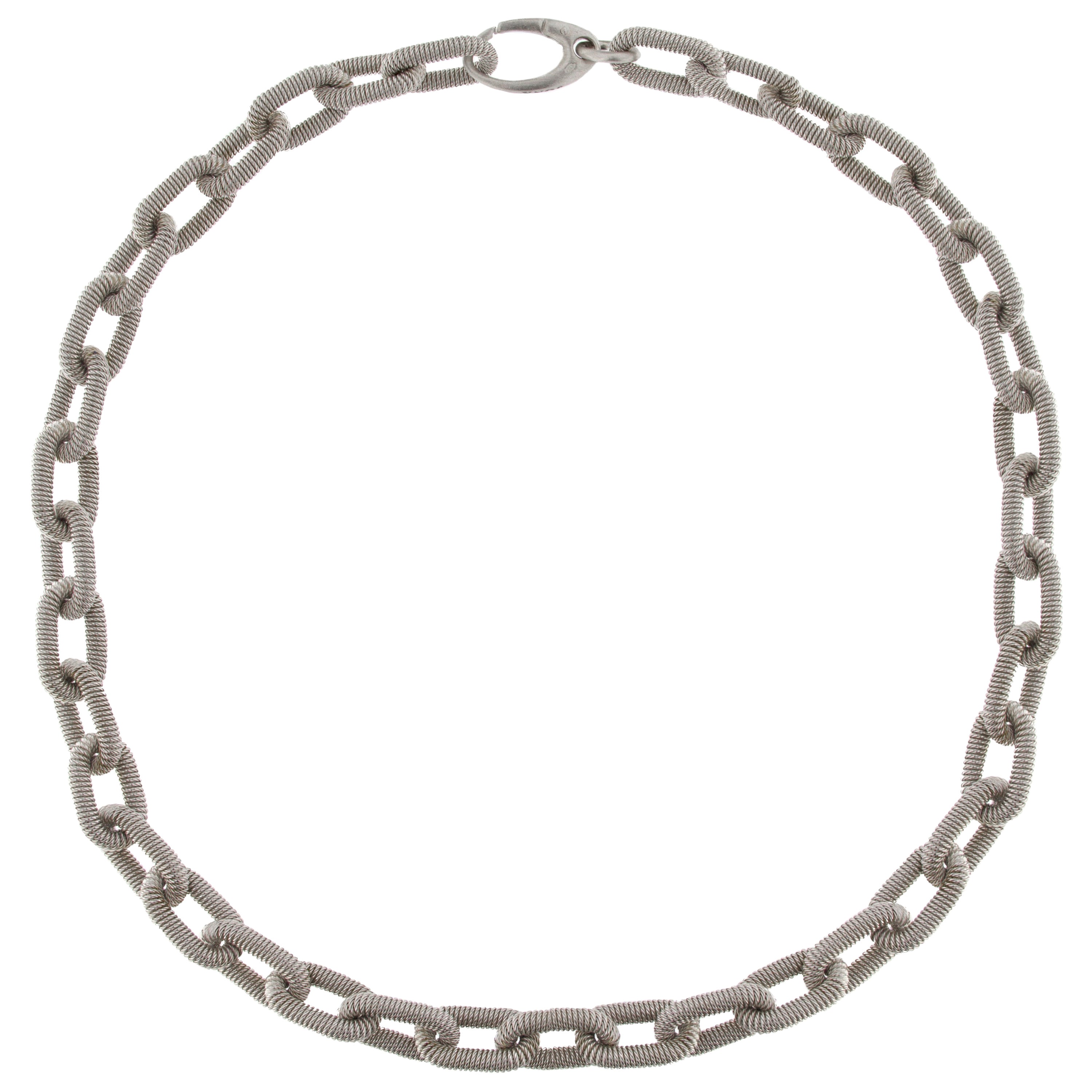Jona Sterling Silver Link Chain Necklace For Sale at 1stDibs