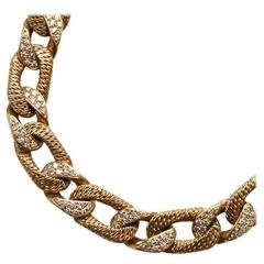 Georges L'Enfant Diamond Gold Curb Bracelet