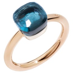 Pomellato NUDO PETIT RING IN Rg & Wg WITH LONDON BLUE TOPAZ Ref. A.B403/O6/TL 52