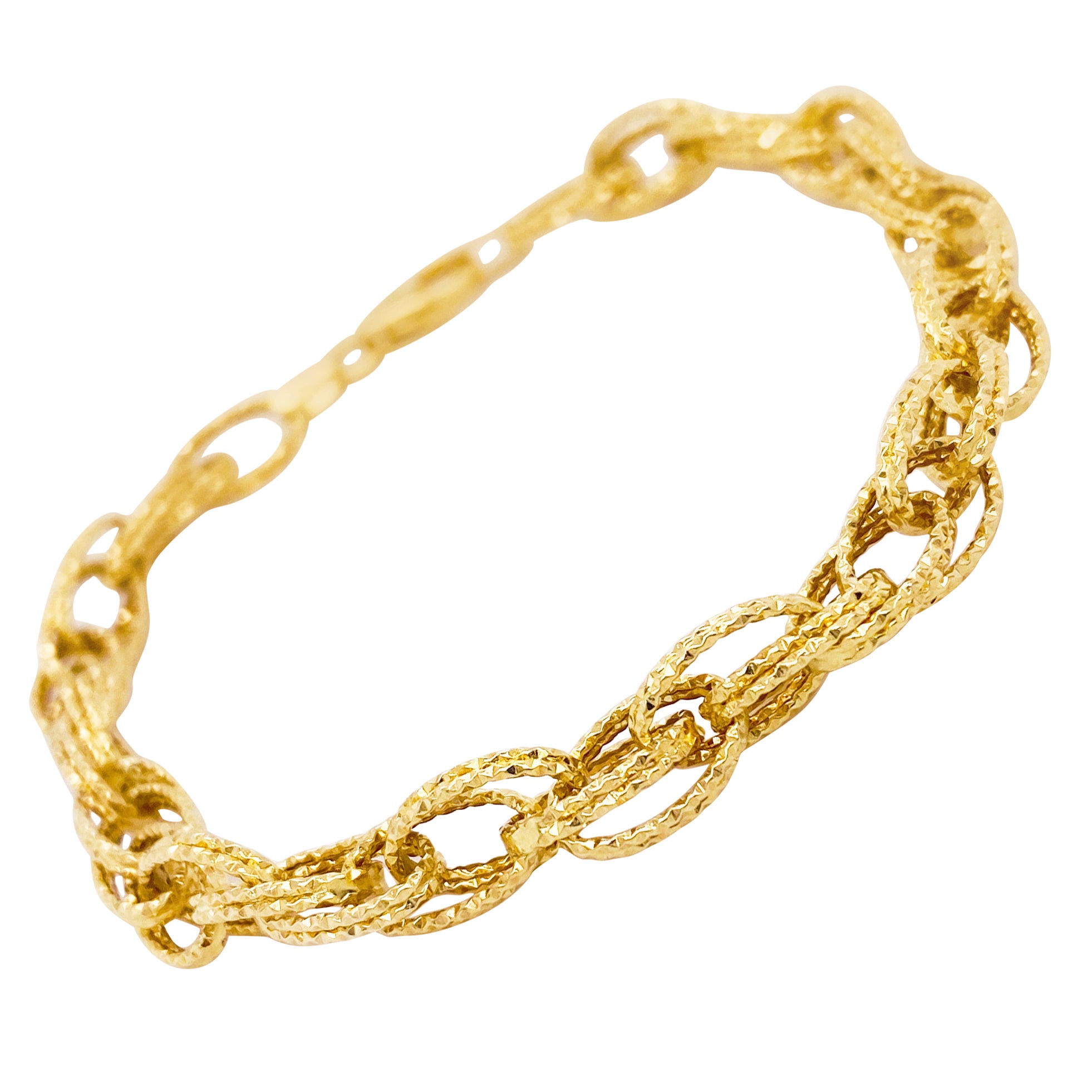 Paper Clip Bracelet 14 Karat Yellow Gold Paperclip Woman's Bracelet 4