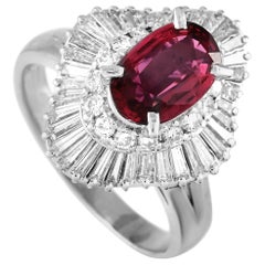 LB Exclusive Platinum 0.95 Carat Diamond and Ruby Ring LB Exclusive Platinum 0.95 Carat Diamond and Ruby Ring