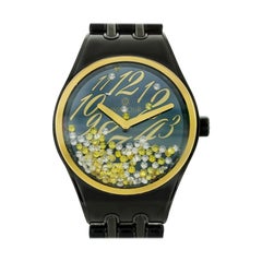 Wintour CC Collection Blackened Steel and Gold Diamond Watch
