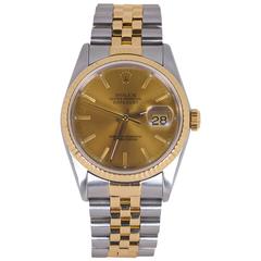 Rolex Yellow Gold Stainless Steel DateJust Wristwatch