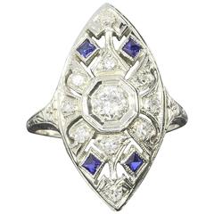 1800s Sapphire Diamond Gold Ring