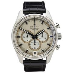 Used Zenith Stainless Steel El Primero 36, 000 VPH Chronograph Automatic Wristwatch 