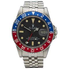 Rolex Stainless Steel GMT-Master II Pepsi Matte Dial Wristwatch Ref 16750