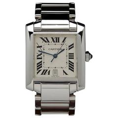 Cartier White Gold Tank Francaise Automatic Wristwatch Ref W50011S3