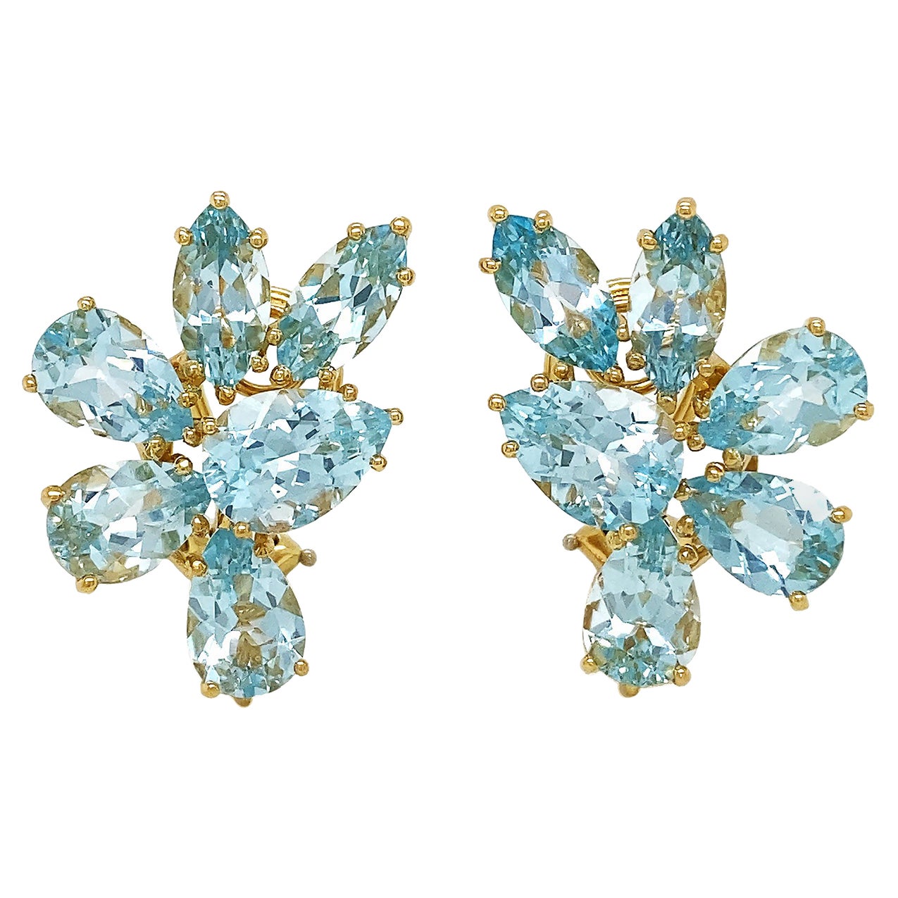Blue Topaz Cluster Earrings