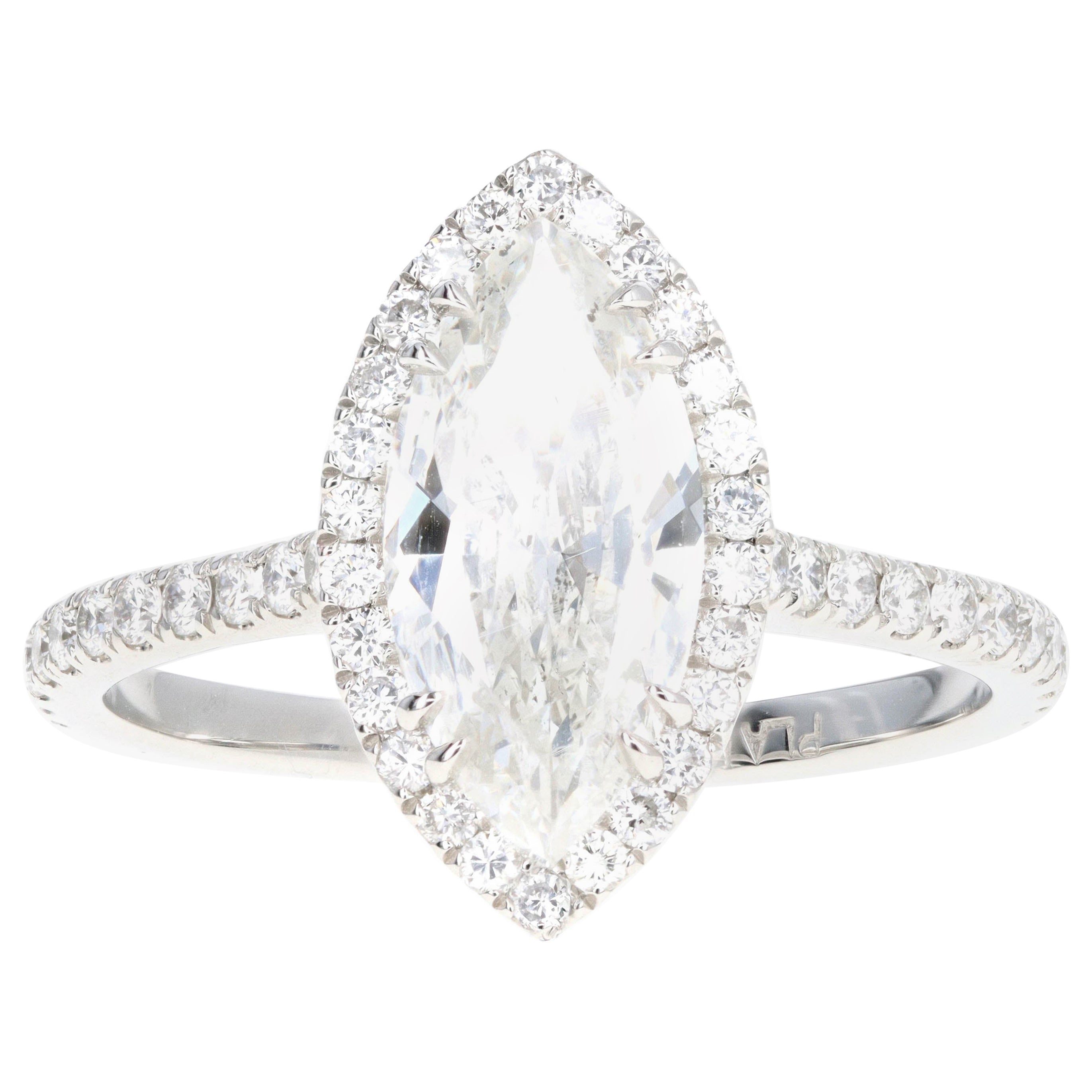 3.5 Carat Marquise Cut Diamond Engagement Ring For Sale at 1stDibs