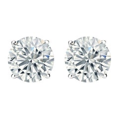 0.25 Carat Total Weight Diamond Four Prong Stud Earrings in 14k White Gold