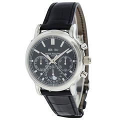 Patek Philippe Platinum Perpetual Split Second Chronograph Wristwatch Ref 5204