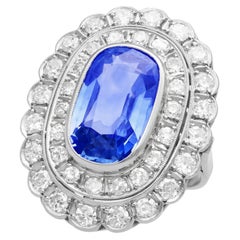 GCS-zertifizierter Cocktailring mit 6,25 Karat Ceylon-Saphir und 3,75 Karat Diamant