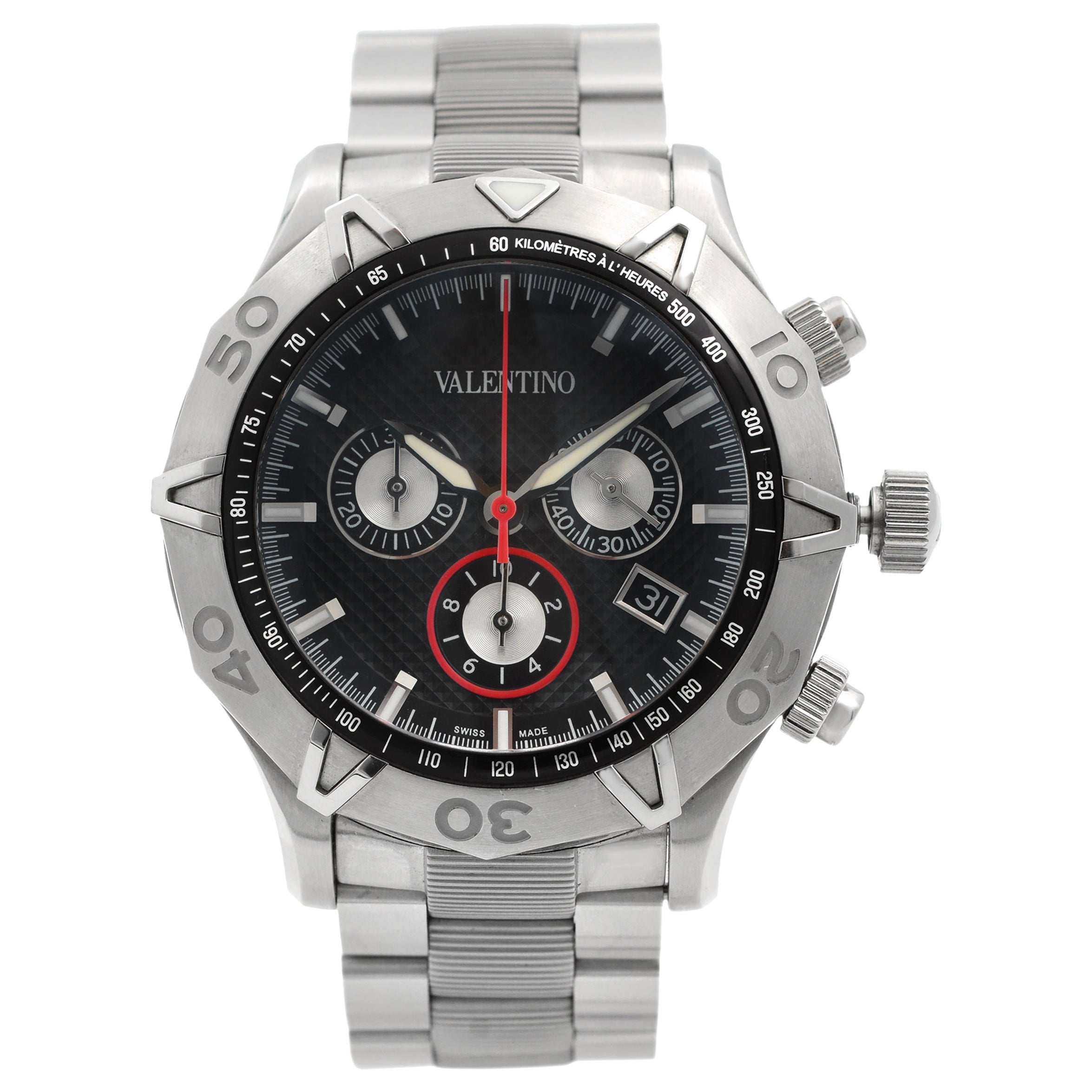 Valentino Chronograph Black Dial Steel Quartz Men’s Watch V40LCQ9909S099 at 1stDibs