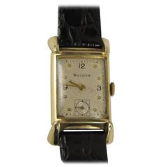 1940er Jahre Vintage Gold Bulova Tank Uhr