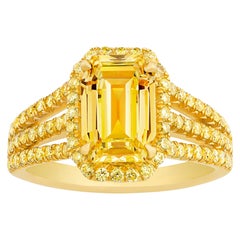 Natural Fancy Vivid Yellow Diamond Ring, 2.02 Carat