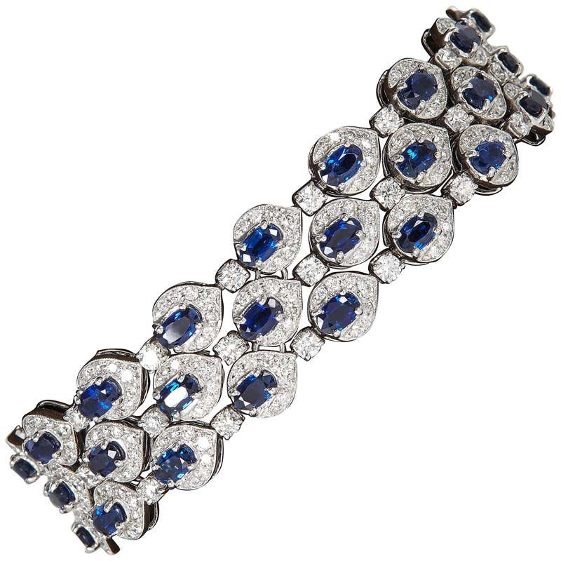 Unique Emerald Ruby and Sapphire Diamond Bracelet For Sale at 1stDibs ...