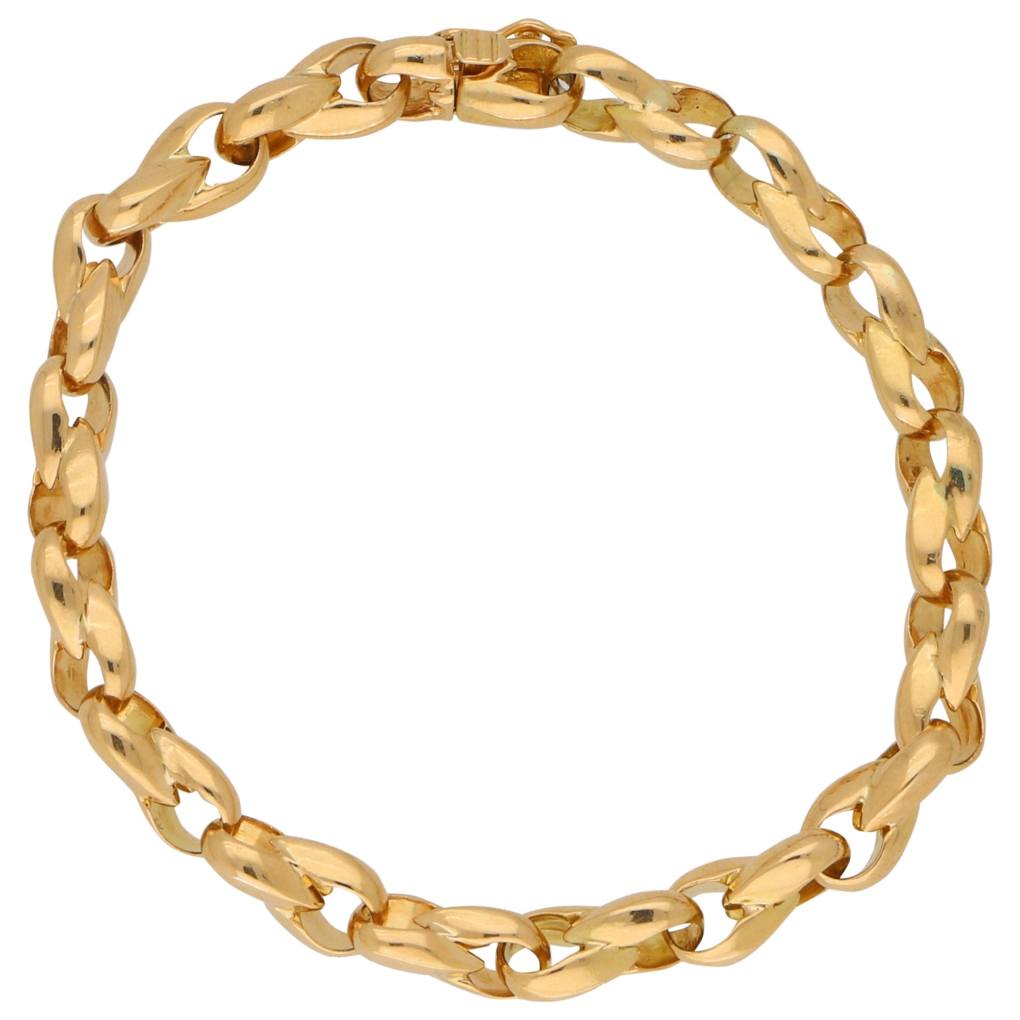 Chunky Chain Bracelet in 18 Karat Yellow Gold For Sale at 1stDibs