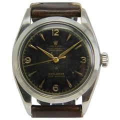 Retro Rolex Explorer Ref. 6298 Sir Edmund Hillary Steel Wrist Watch