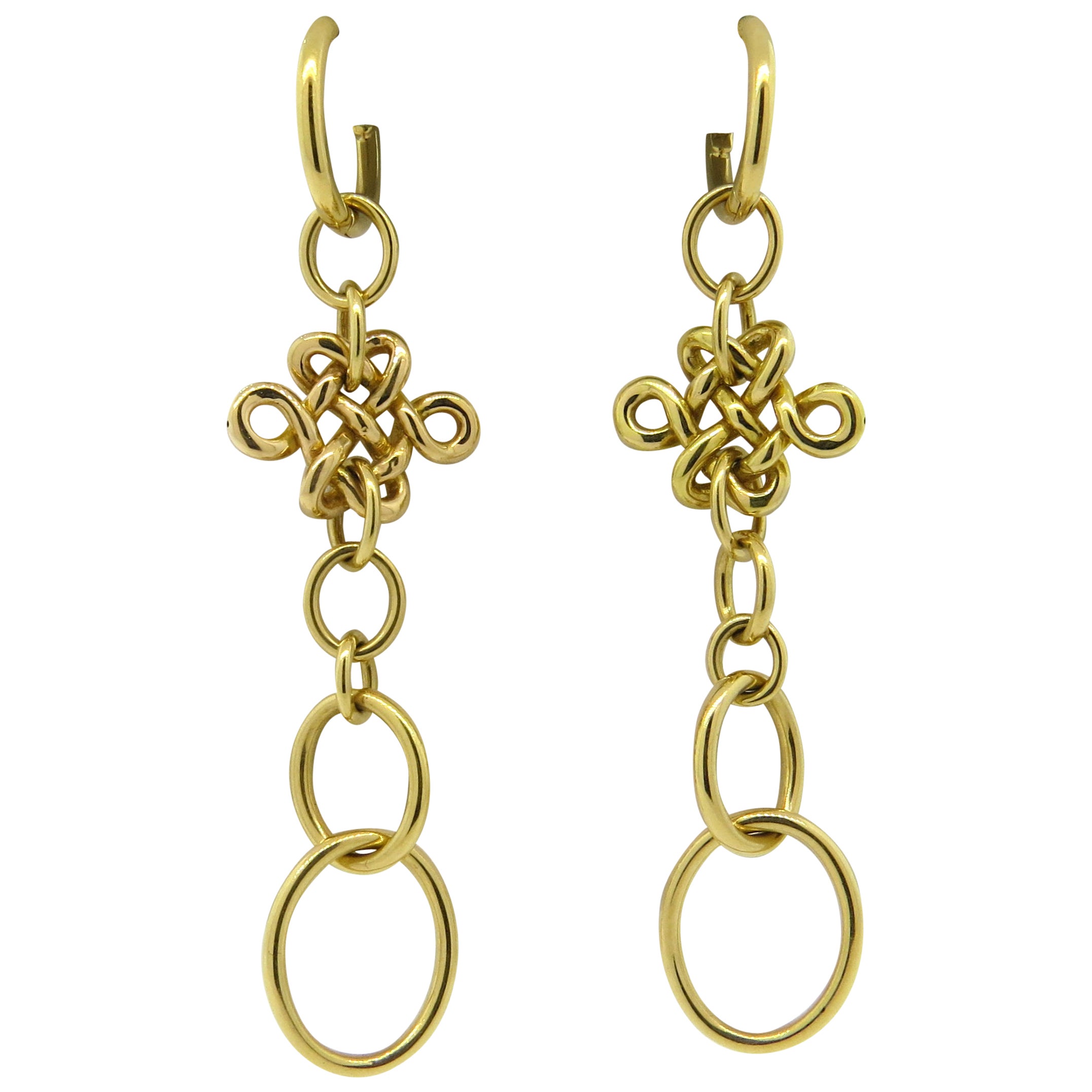 H Stern Diane von Furstenberg - Longues pendants d'oreille en or sur 1stDibs