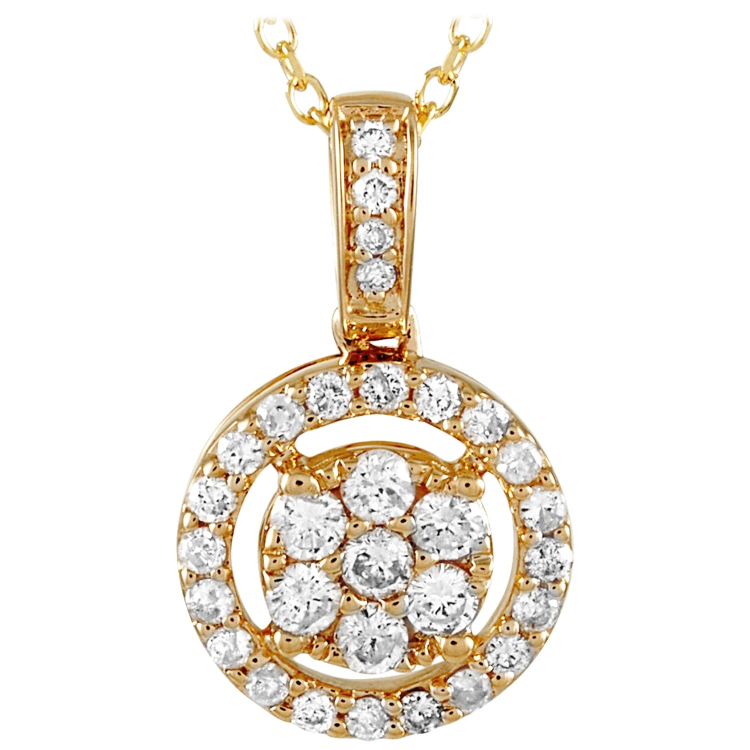 LB Exclusive 14 Karat Yellow Gold 0.25 Carat Diamond Pendant Necklace