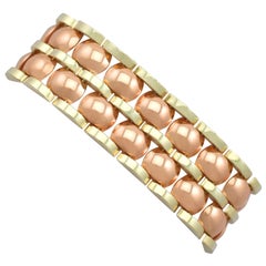 1950s Retro Art Deco Style Rose Gold and Yellow Gold Bracelet
