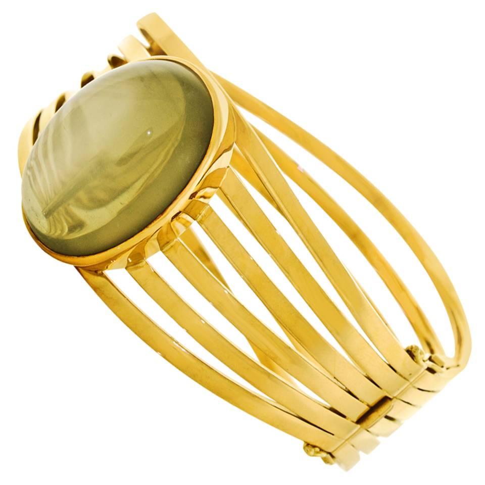 Christoph Sperl 55 Carat Moonstone Ultra-Modern Gold Bracelet