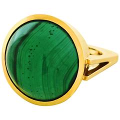 Modernist Malachite Ring in Gold