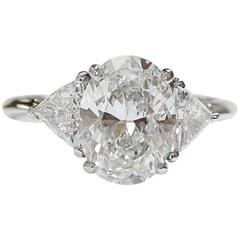 Tiffany & Co. 3.06 carat Oval Diamond platinum Engagement Ring 