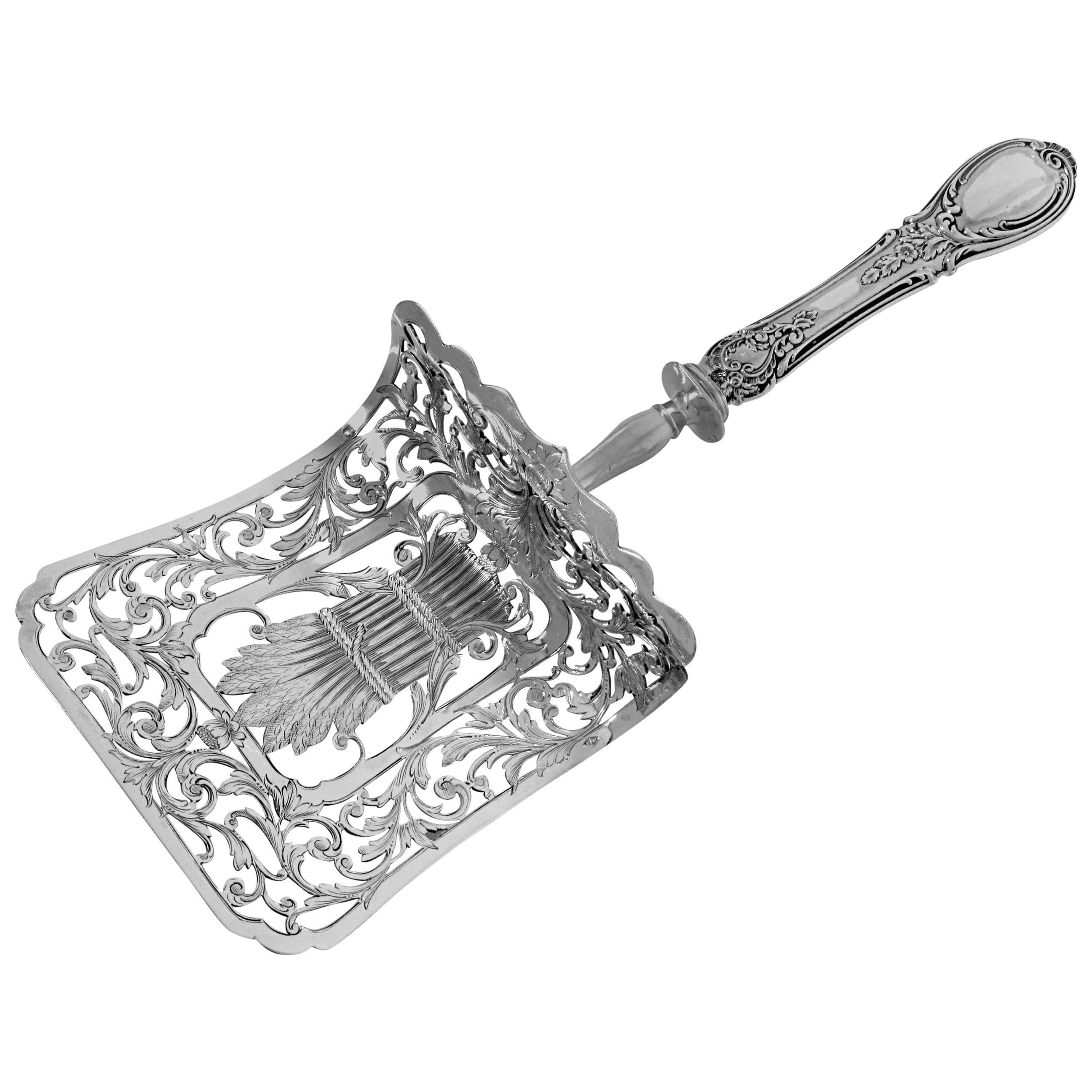 Puiforcat Fabulous French All Sterling Silver Asparagus/Pastry/Toast Server Rose For Sale