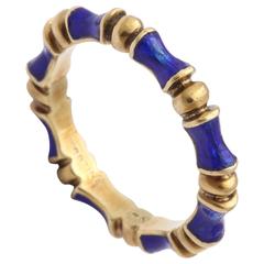 Enamel Gold bamboo motif Eternity Ring 8