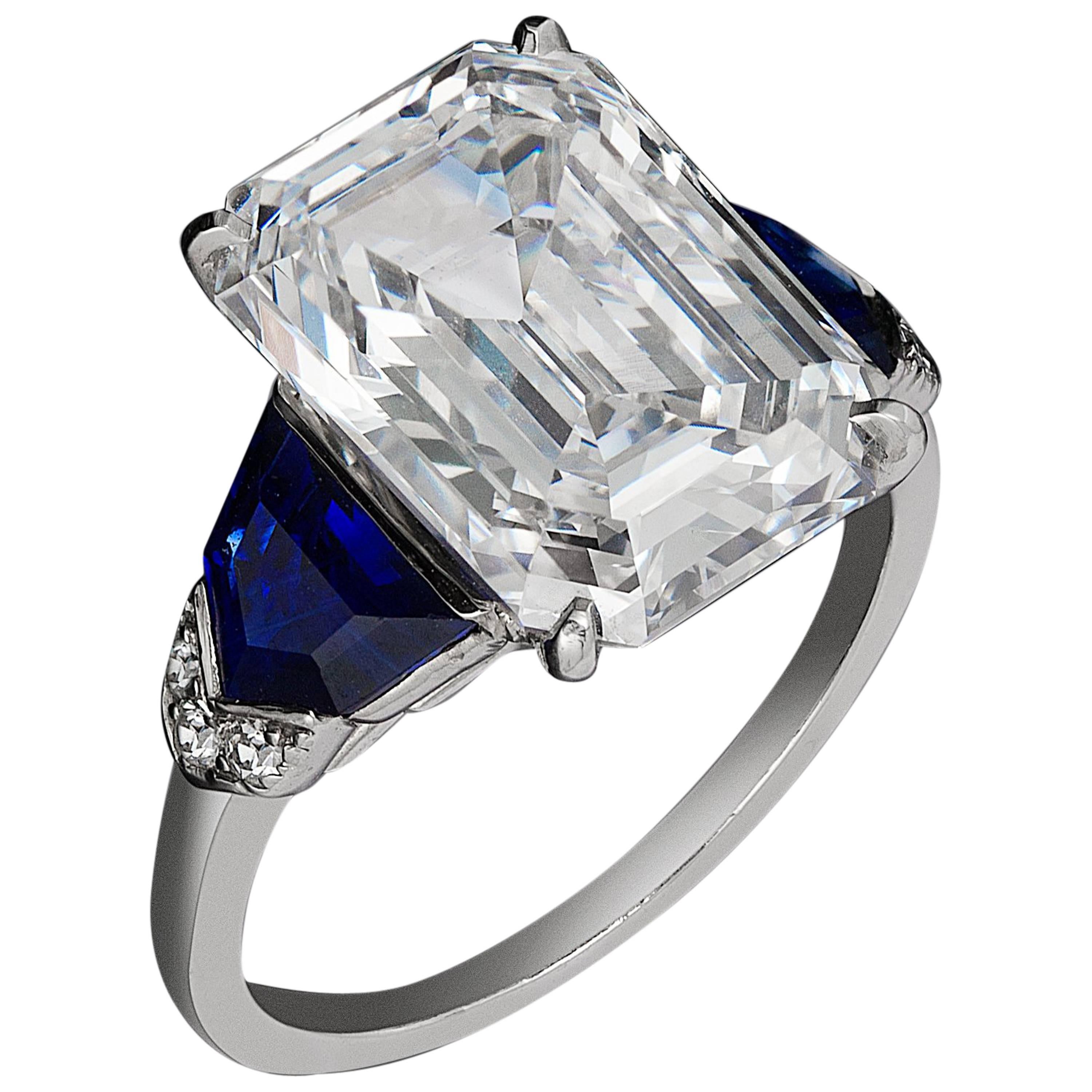 Diamond and Sapphire Ring by Raymond C Yard For Sale