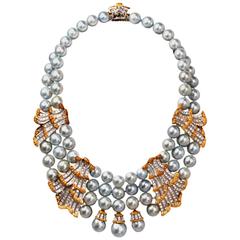 Buccellati Pearl Diamond Gold Necklace 5