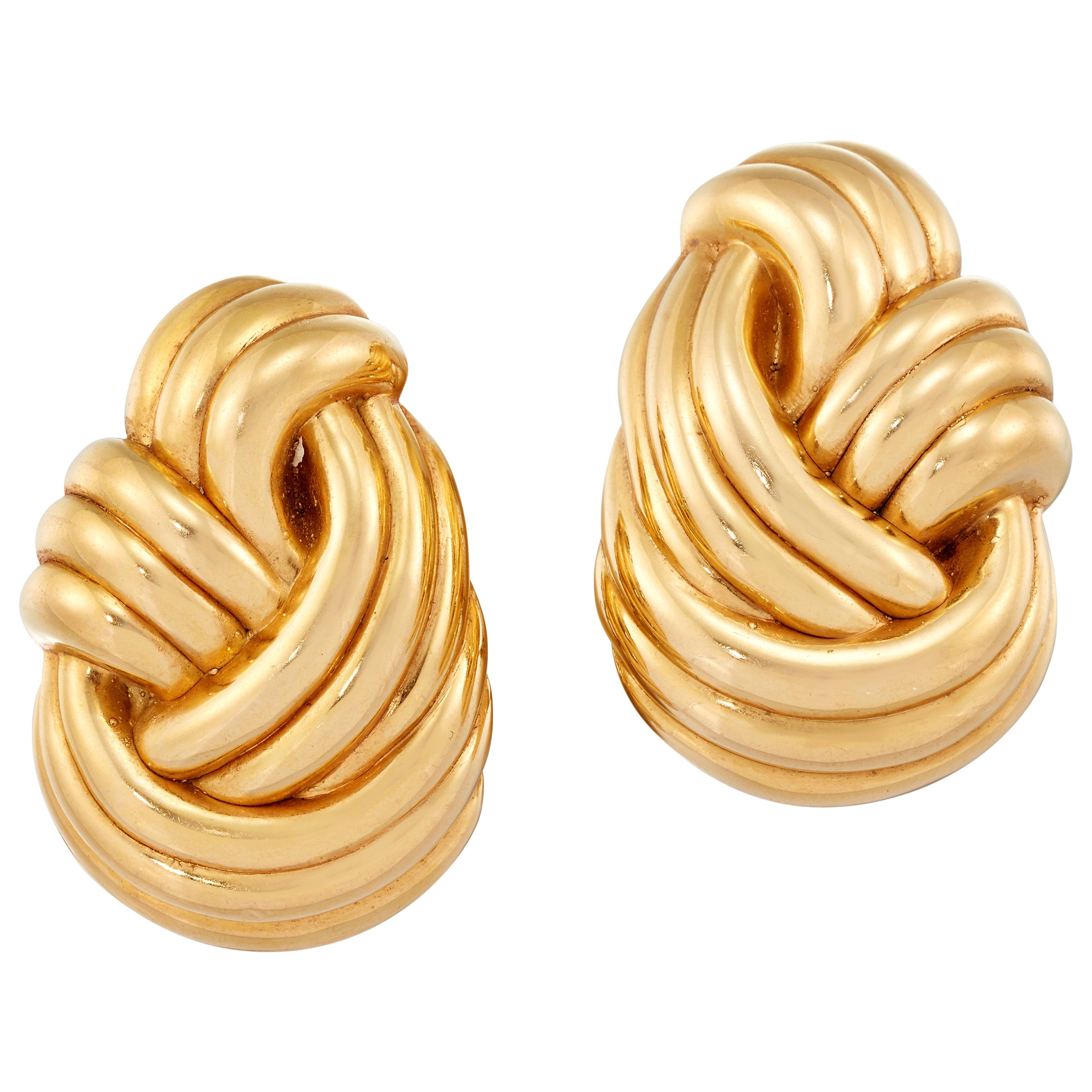Large gold love knot earrings Clearance