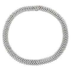 Brilliant Round Cut "V" Shape Diamond Necklace