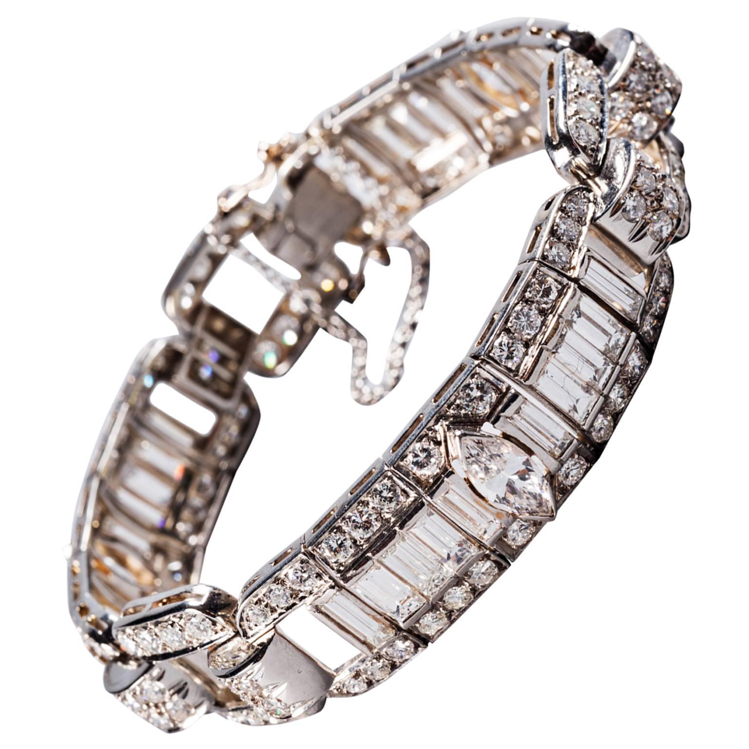 1940s Diamond Bracelet in White Gold