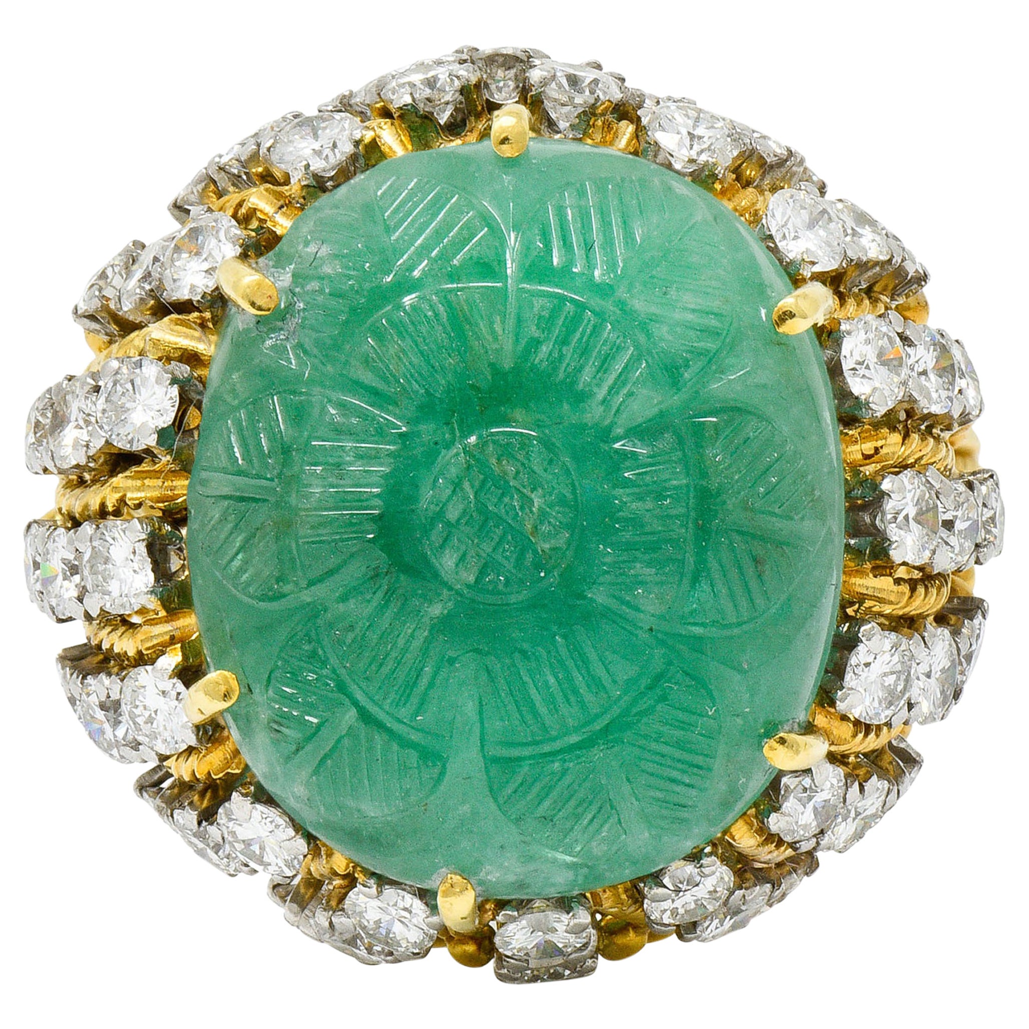 Art Nouveau Emerald Ring For Sale at 1stDibs