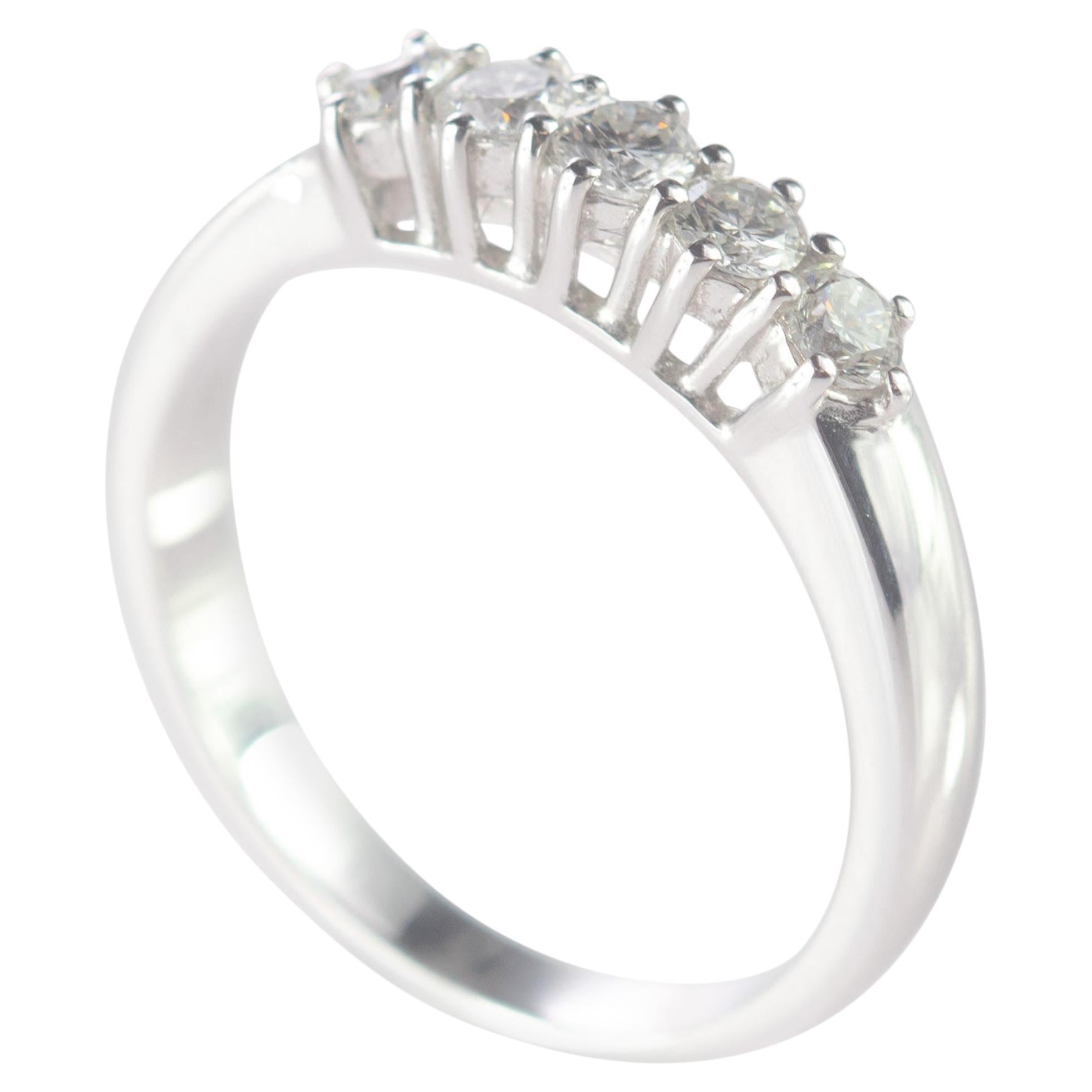 Anneau de fiançailles de mariage en or 18 carats avec diamants 0,5 carat en ligne rayonnante