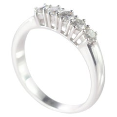 0.5 Carat Diamond Radiant Line Band 18 Karat Gold Wedding Engagement Ring