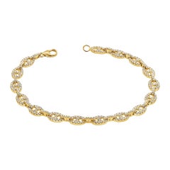 Bracelet à maillons en or jaune 14 carats avec diamants de 0,38 carat