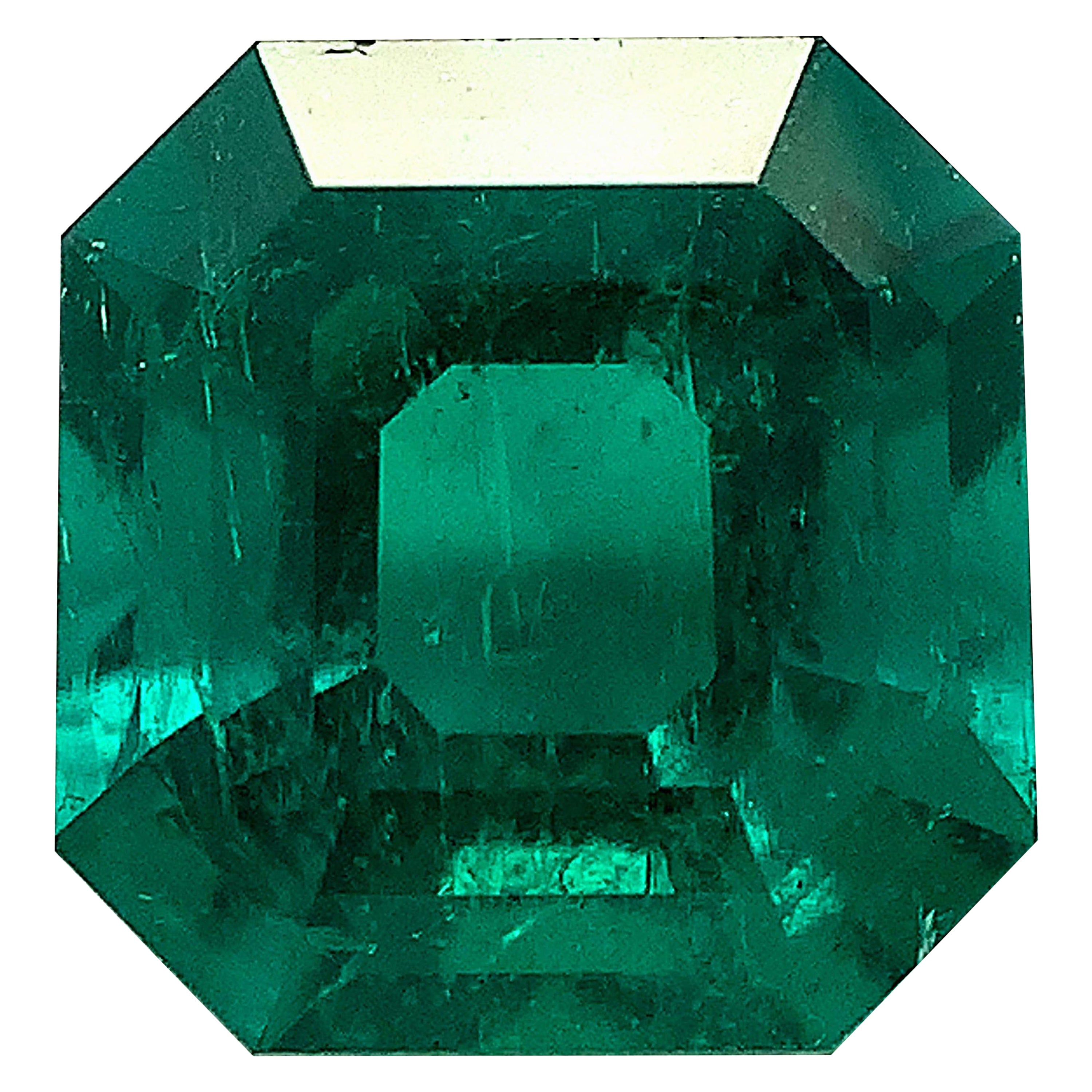 3.70 Carat Colombian Emerald, Unset Loose Gemstone, GIA Certified  For Sale